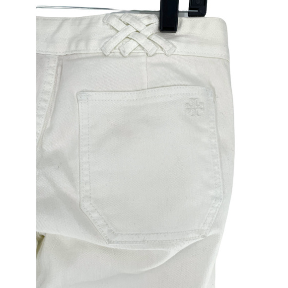 𝅺new TORY BURCH WHITE IZZY CROP ANKLE JEANS - Picture 6 of 8